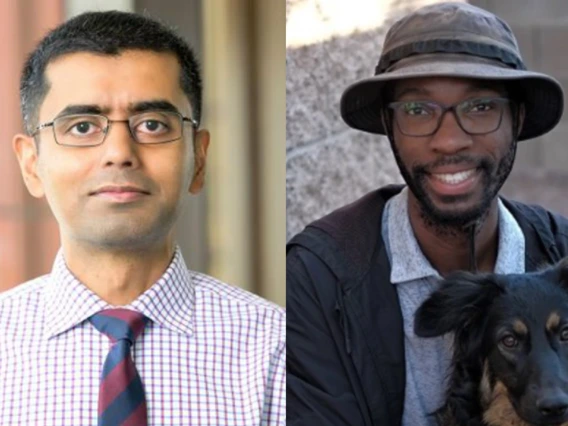 Portraits of Vignesh Subbian and Eze Ahanonu.