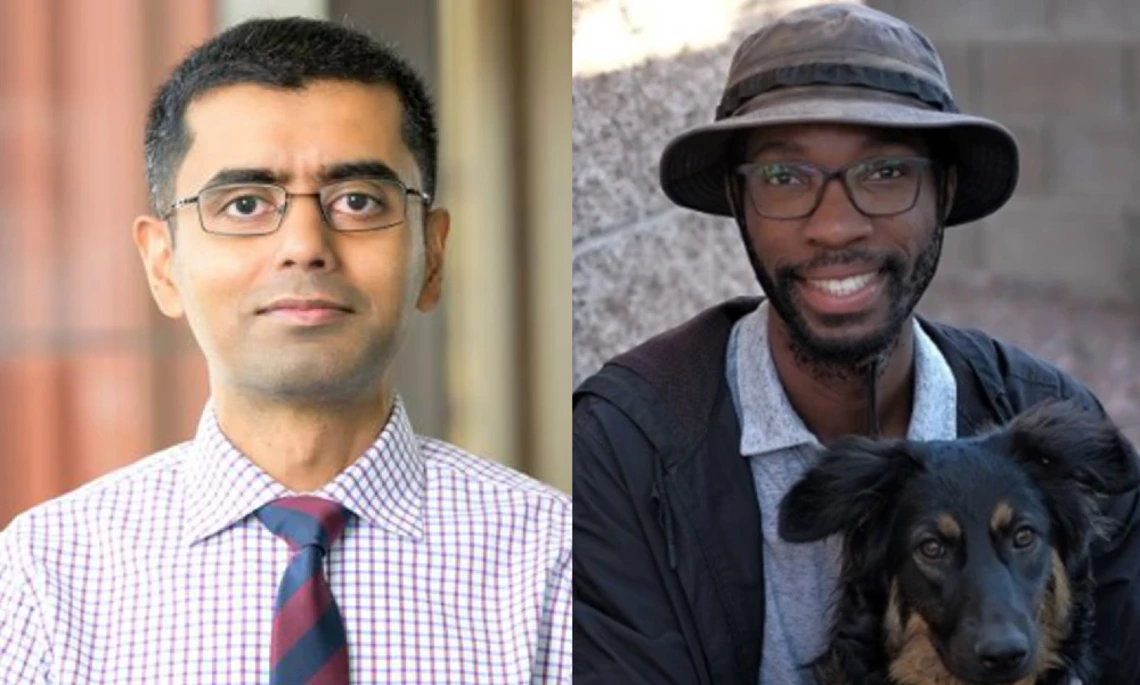 Portraits of Vignesh Subbian and Eze Ahanonu.