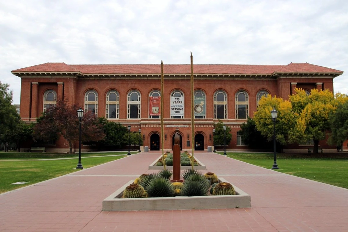 Outside of Old Main Library at the University of Arizona.