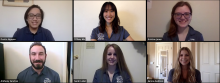 Screenshot of six students in a Zoom meeting