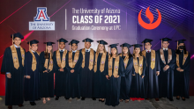 The students of the UA UPC class of 2021 in caps and gowns